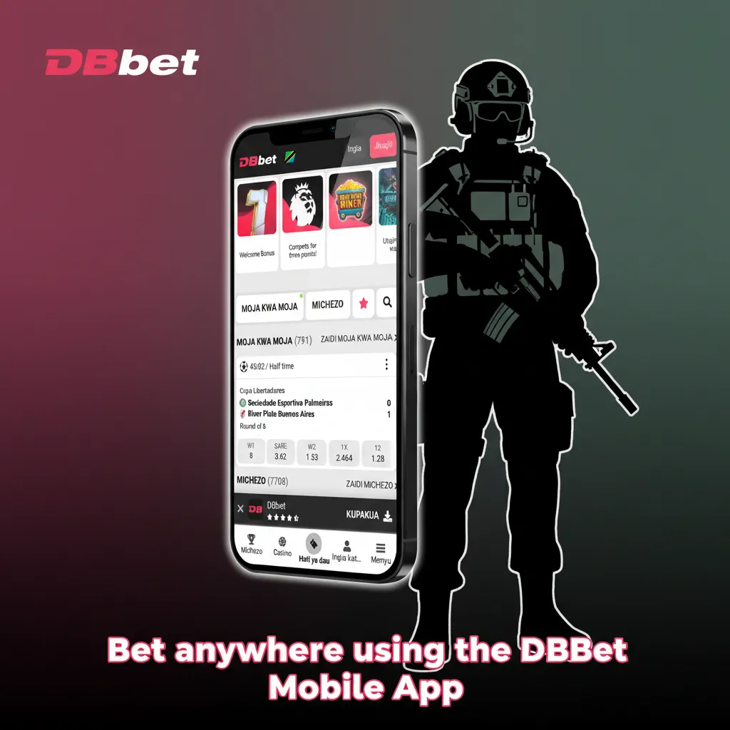 Phone displaying DBBet app with CS2 esports live odds, fast markets, and easy cashouts on Android and iOS.
