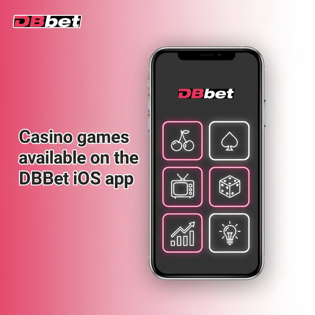 DBBet iOS app casino lobby with slots, live roulette, blackjack, baccarat, game shows, crash games, jackpots, and poker.
