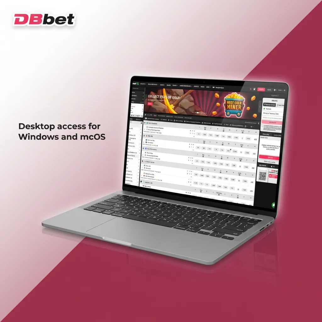 DBBet casino accessible via browser on Windows and macOS; no client needed; automatic updates