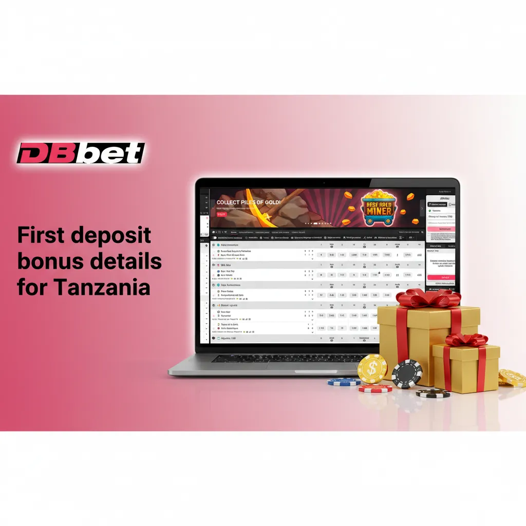 DBBet Tanzania: 100% first deposit bonus up to €1,500. Min TZS 25,000. Casino 35x/7d or sports 5x at 1.80+ within 7 days.