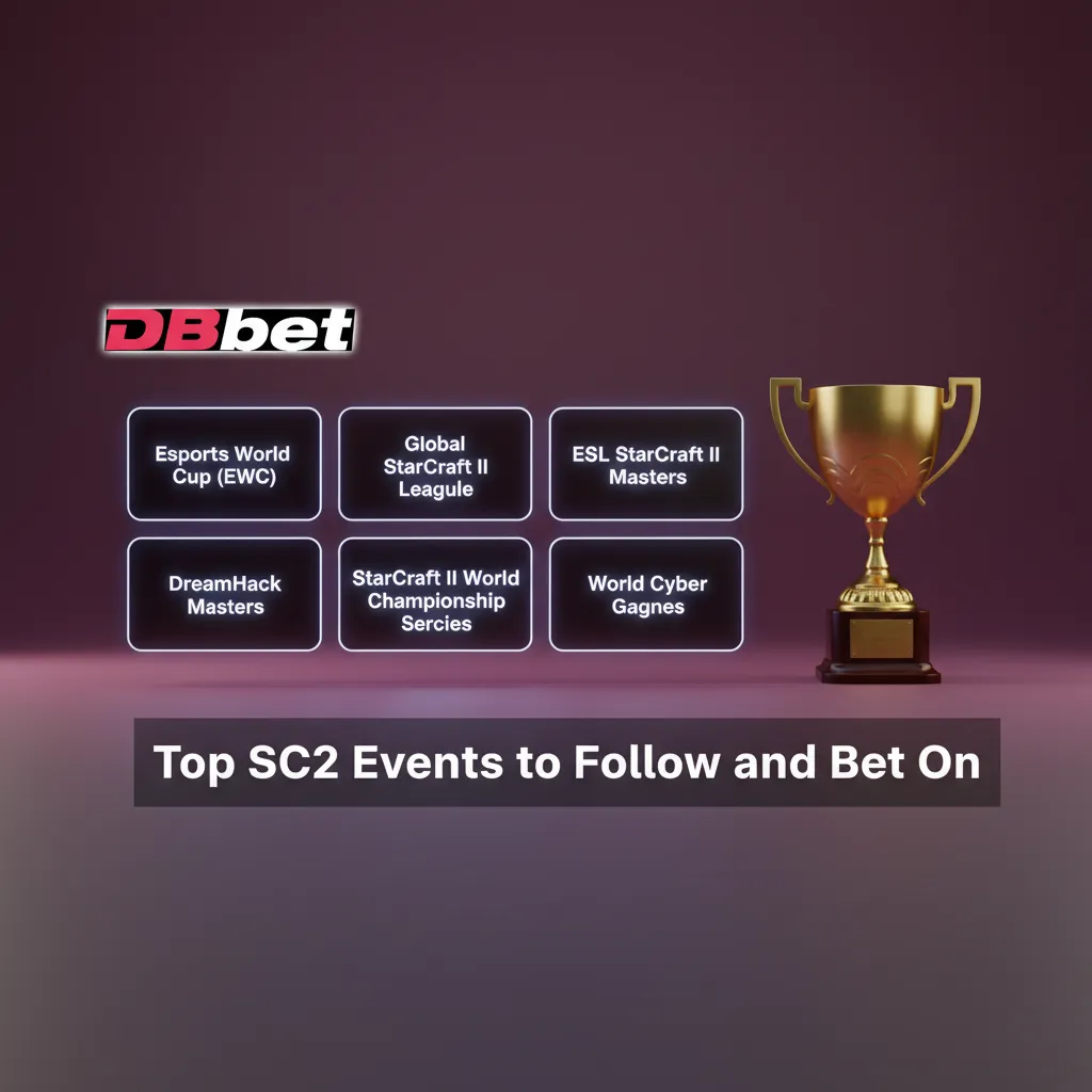 Graphic highlighting top StarCraft II events: EWC, GSL, ESL Masters, IEM Katowice, TSL, HSC, WTL, GSL Super Tournament.