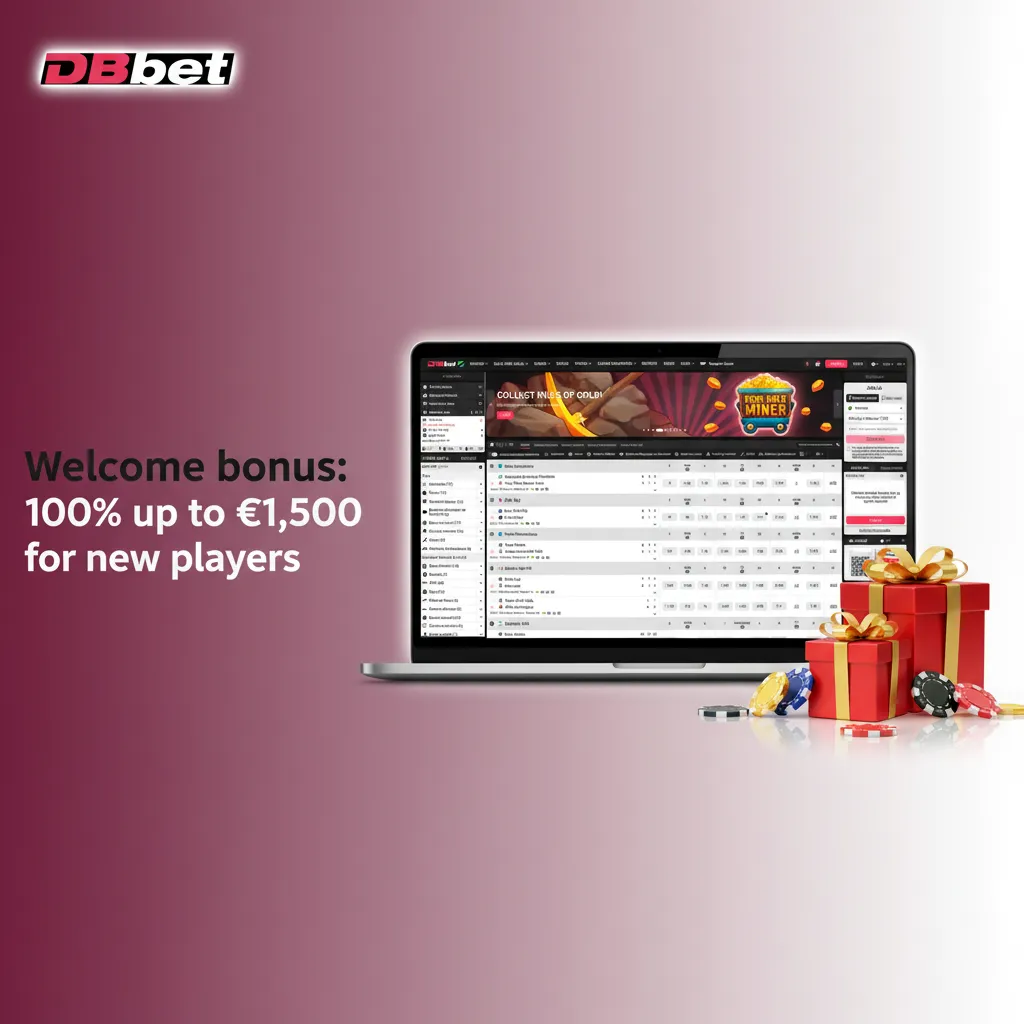 DBBet casino welcome bonus banner: 100% match up to €1,500 on first deposit for new players in Tanzania.