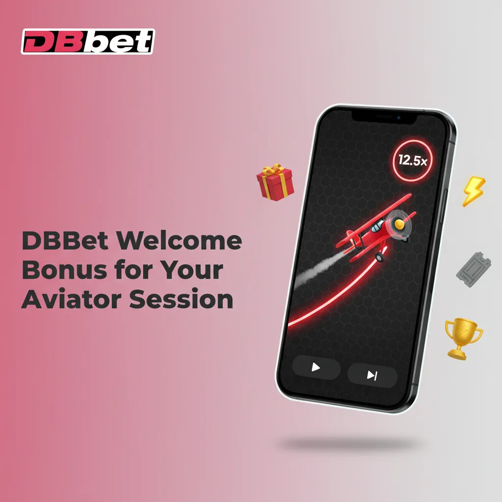DBBet promo banner: 100% welcome bonus up to €1,500 for Aviator; activate via signup or Bonus section; min deposit applies.