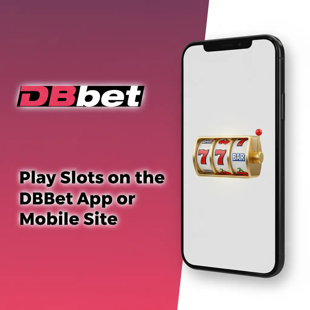 Smartphone showing DBBet slots interface, with app, mobile site, and PWA options for quick casino play in Tanzania.