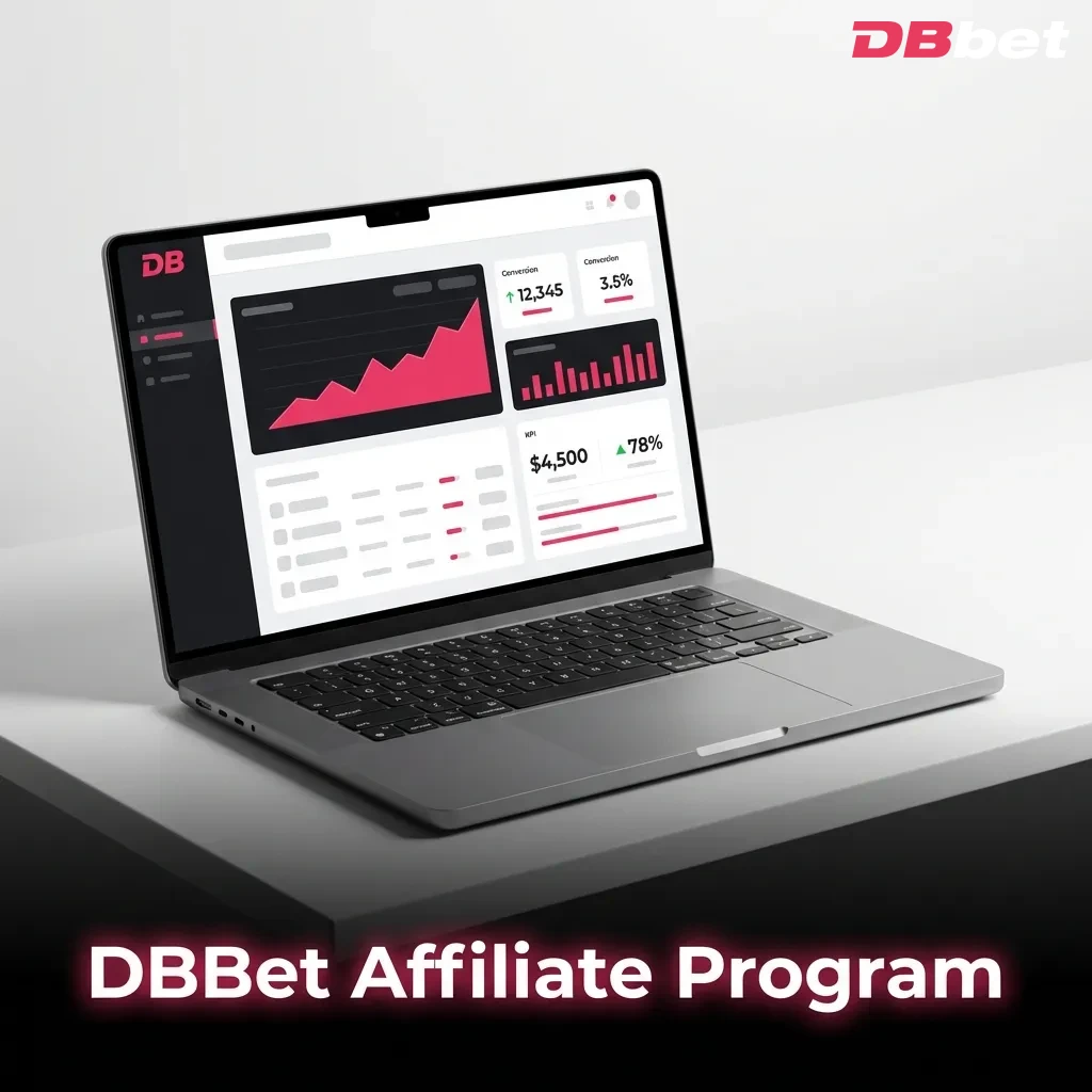 DBBet affiliate program dashboard showing revenue share percentages, tracking tools, and promotional materials — DBbet in Bangladesh