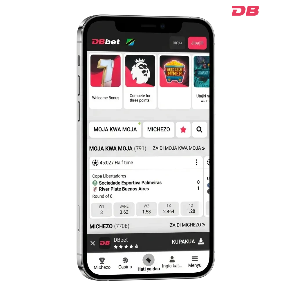 DBBet iOS app interface showing casino games and sports betting options with secure payment features for Bangladesh users — DBbet in Bangladesh