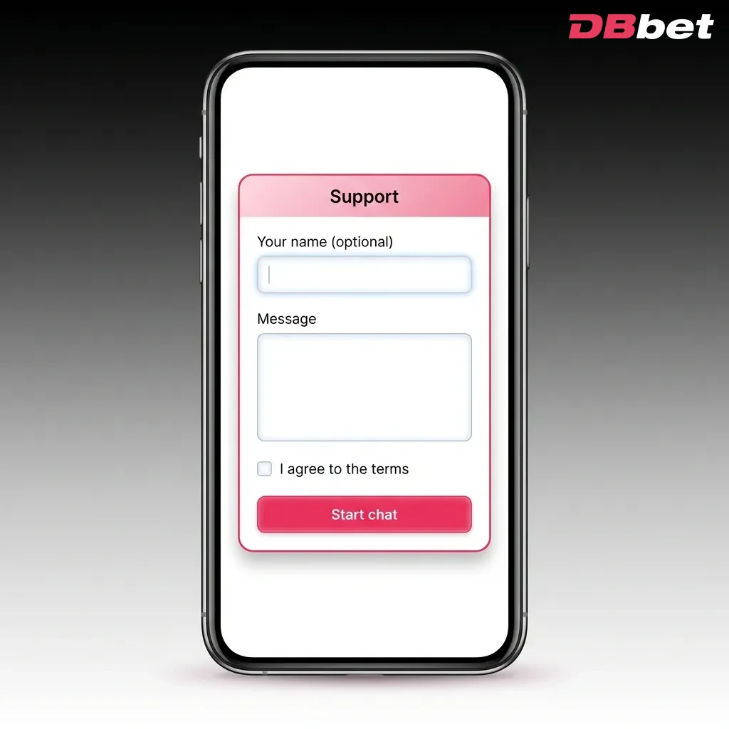 DBBet customer support options showing 24/7 live chat, email, phone, and Telegram with response times for players — DBbet in Bangladesh