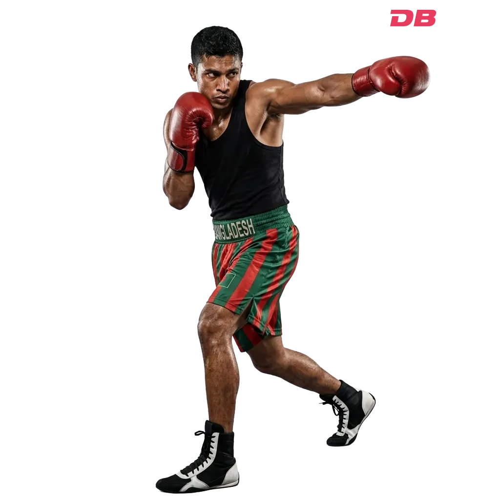 MMA fighters in octagon with Bangladesh betting interface showing UFC and Bellator odds on mobile screen — DBbet in Bangladesh