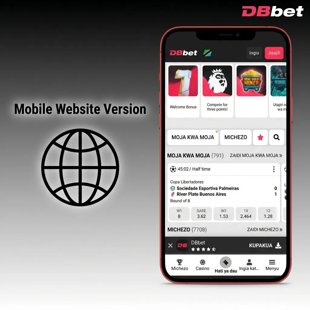 Mobile betting site interface showing fast-loading sports and casino games accessible on smartphone browser — DBbet in Bangladesh