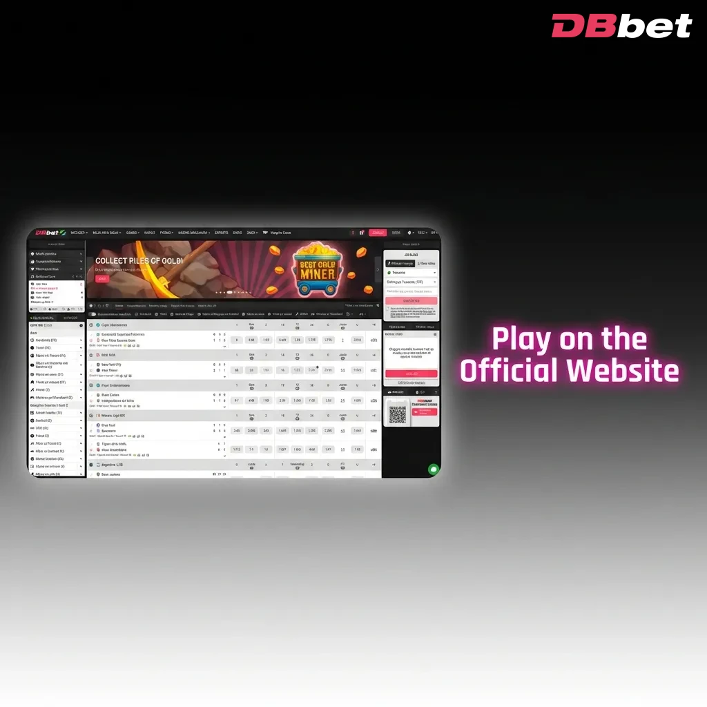 Laptop displaying betting website homepage with casino games and sports markets accessible through web browser — DBbet in Bangladesh