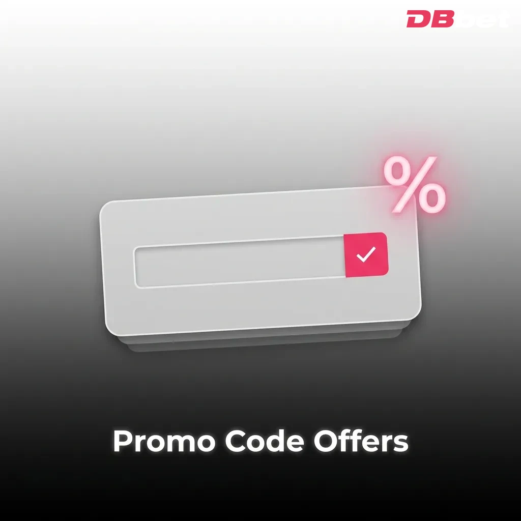 DBBet promo codes table showing bonuses: DBWELCOME 100% match, DBCRICKET 50% match, DBSLOTS50 free spins for different users — DBbet in Bangladesh