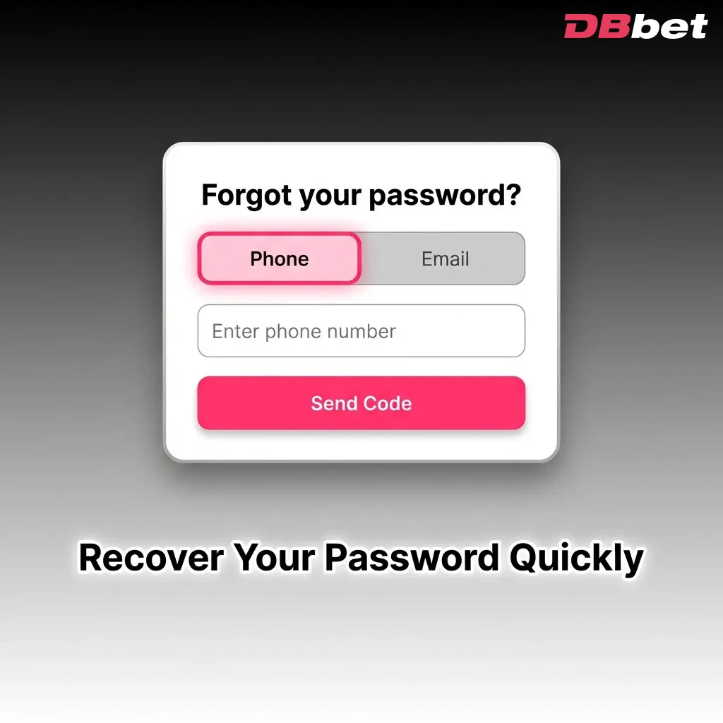 Step-by-step password recovery process showing login page with forgot password link and reset instructions — DBbet in Bangladesh
