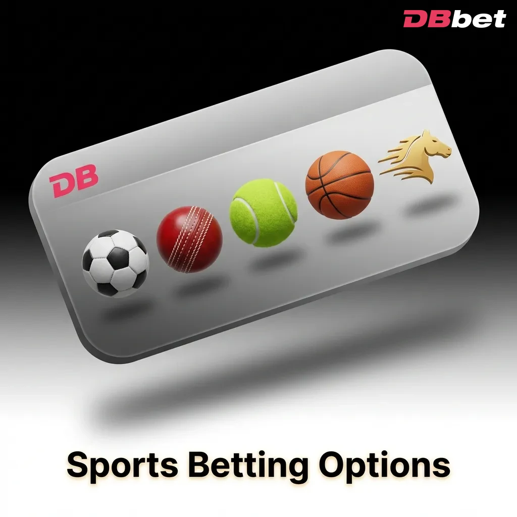 Sportsbook interface displaying 30+ sports including cricket, football, tennis, and esports betting options — DBbet in Bangladesh