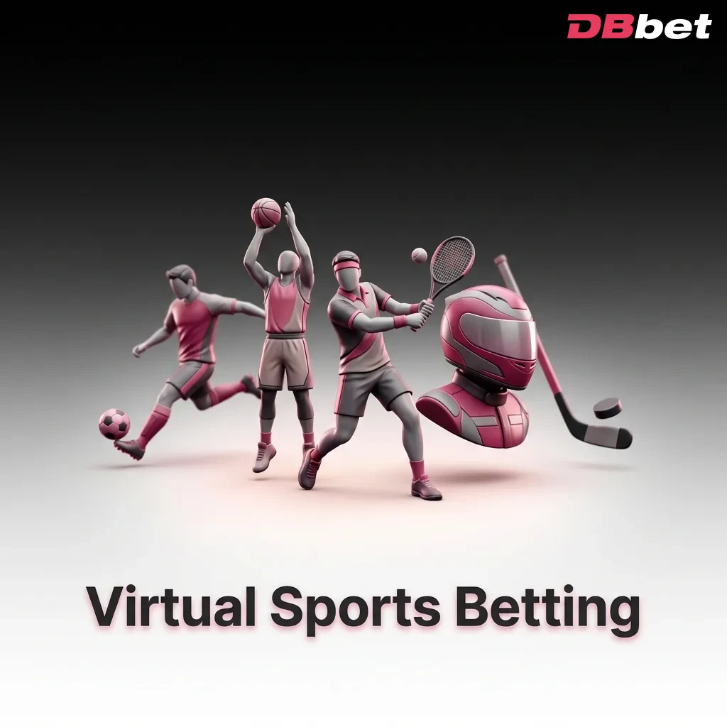 Computer-generated virtual sports betting interface showing simulated football, horse racing, greyhounds, and tennis events — DBbet in Bangladesh