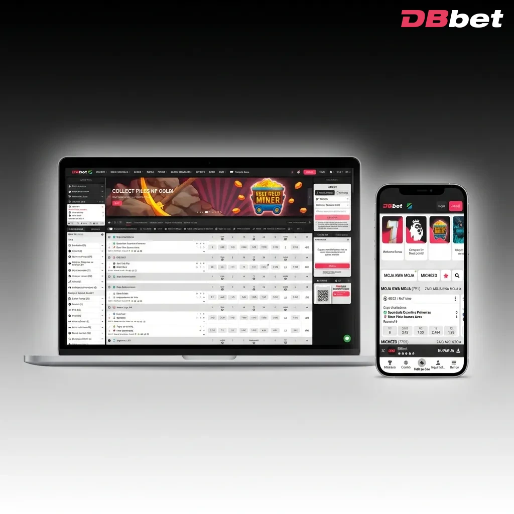 DBBet website homepage showing navigation menu with sports betting, casino games, and live dealer options with account features — DBbet in Bangladesh