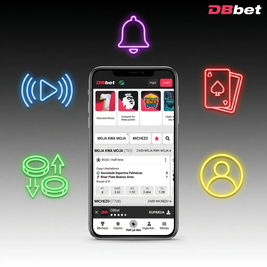 DBBet mobile app interface showing sports betting, casino games, and payment options for Bangladesh players — DBbet in Bangladesh