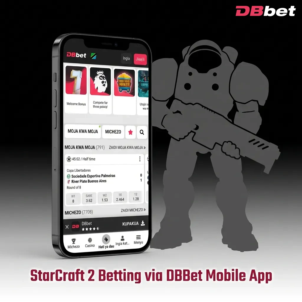 DBBet mobile app interface showing StarCraft 2 betting options and live match wagering features for Bangladesh users — DBbet in Bangladesh