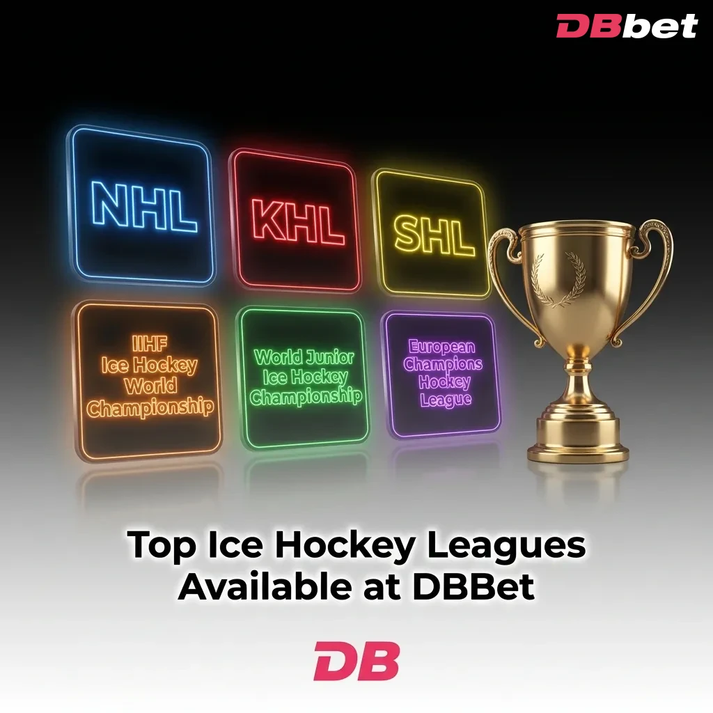 DBBet ice hockey betting coverage including NHL, KHL, SHL, and international tournaments with various betting markets — DBbet in Bangladesh