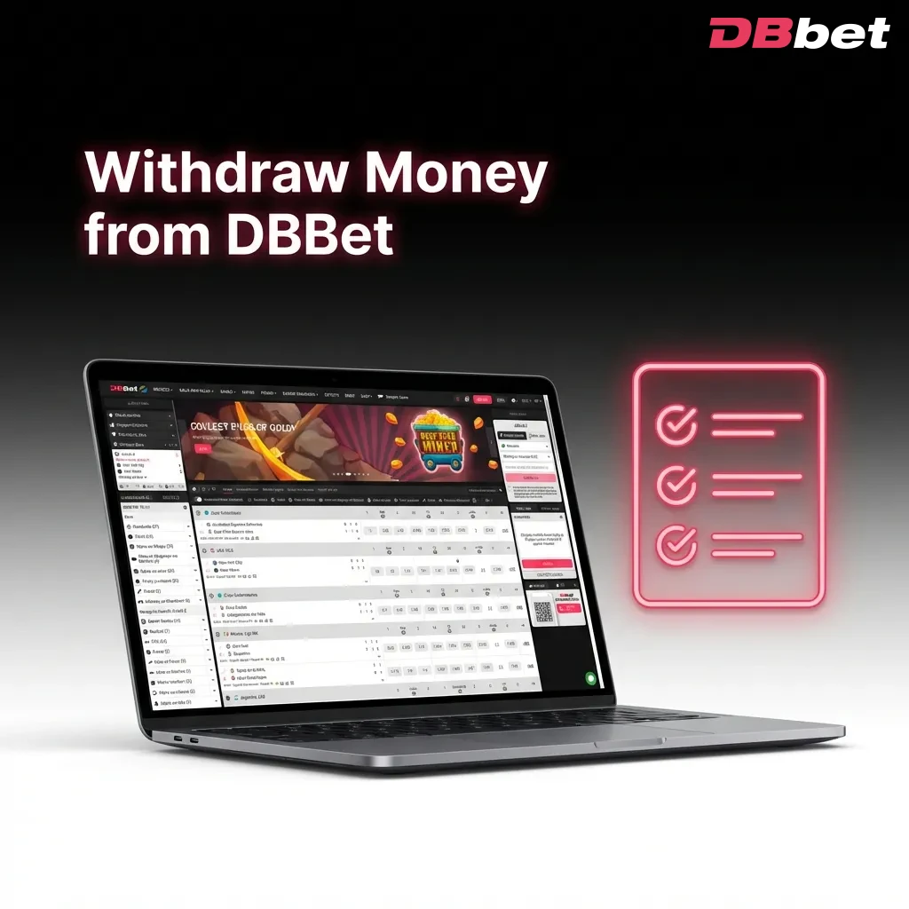 DBBet withdrawal process showing payment method selection and wallet transfer steps for bKash, Nagad, or Rocket — DBbet in Bangladesh